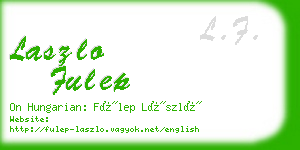 laszlo fulep business card